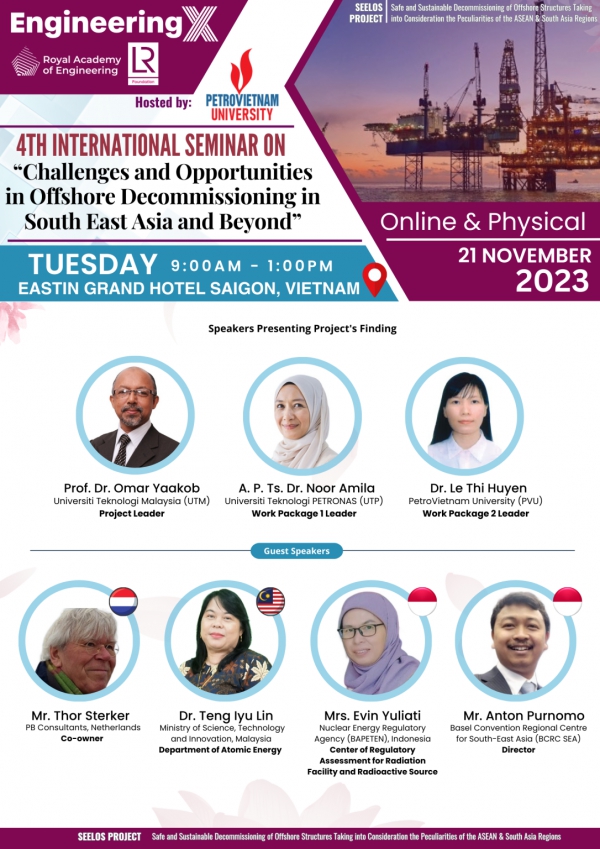 4th International Seminar 2023 (Hybrid) – “Challenges and Opportunities in Offshore Decommissioning in South East Asia and Beyond”
